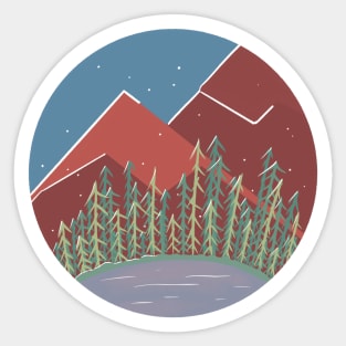 Snowy Mountains / Nature Camping Trip Sticker